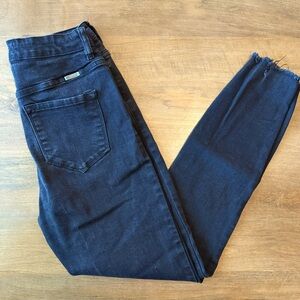 Kancan Black Jeans - Skinny - distressed hem - women’s 7/27
